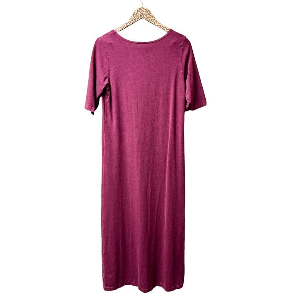 bryn Walker Short Sleeve Midi Maxi Dress Bamboo Organic Cotton Purple XS